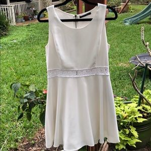 Sweet Rain — white mini dress with mid cut out